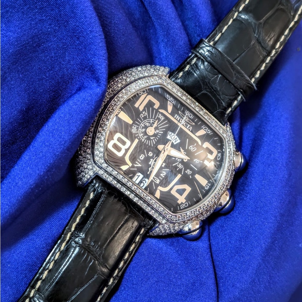 Invicta Grand Horizon Rare Collectible 3.4 CT Diamonds Swiss Chrono Mens Watch - Picture 7 of 10